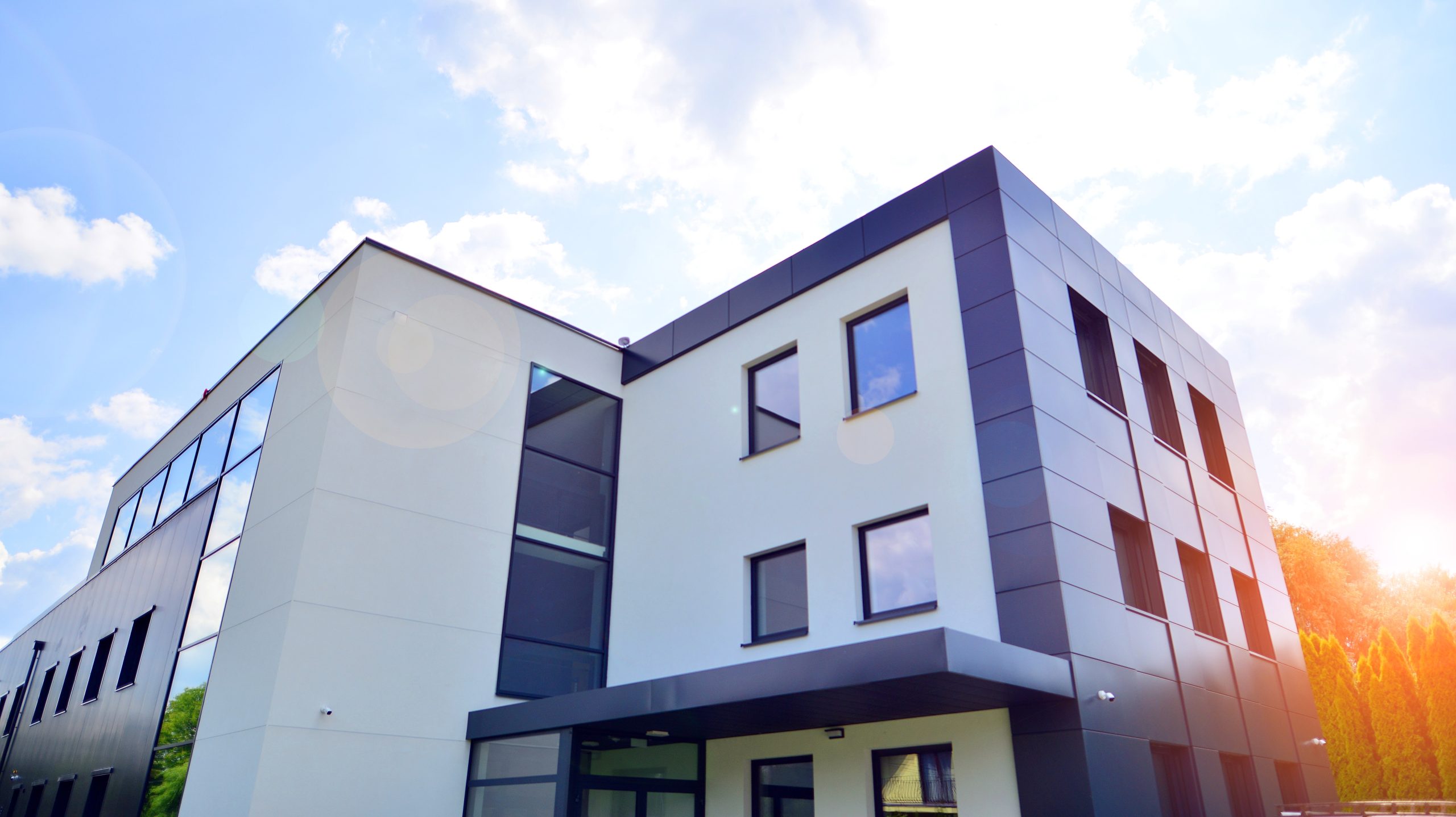 A modern office building.